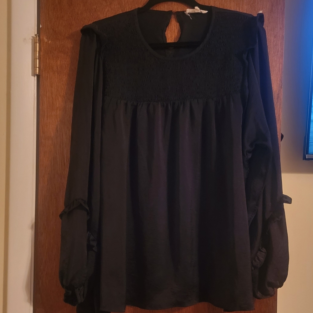 2X Black Victorian Goth Top